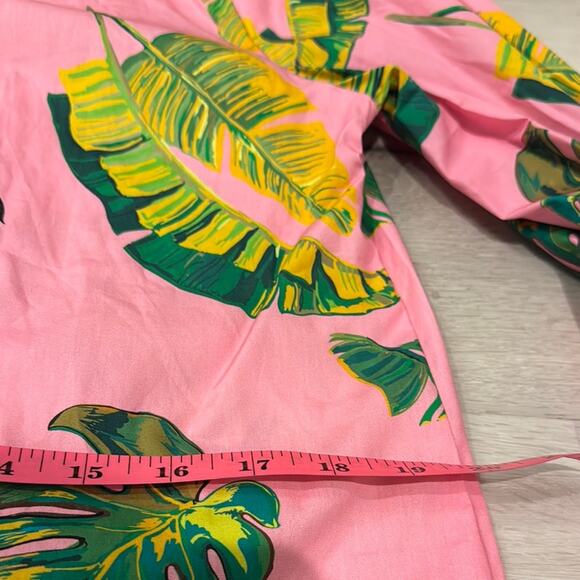 SHEIN NWOT Tropical colorful Leaf Printed Button Down Shirt in 100% Cotton - Picture 9 of 12